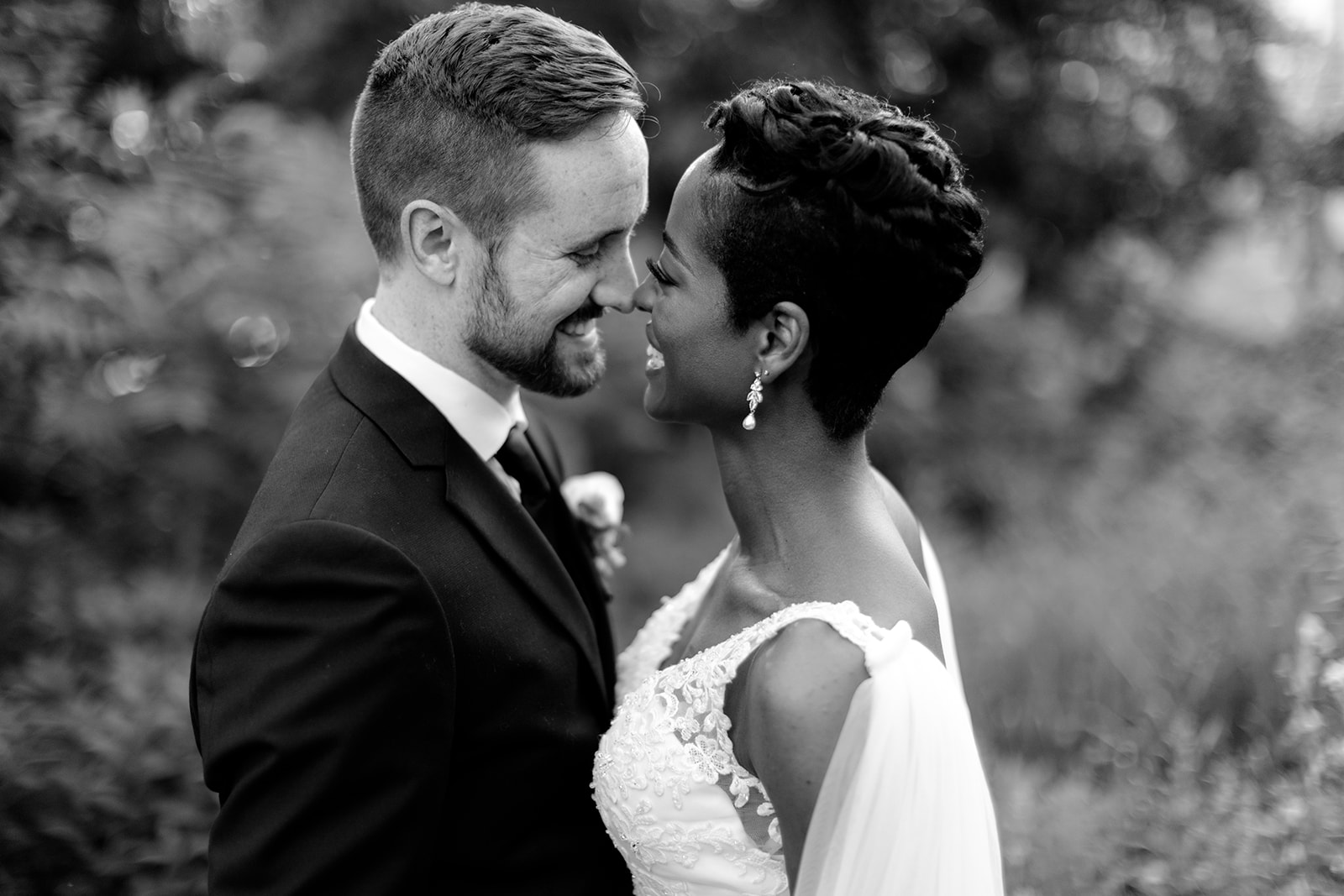 bride and groom joyful wedding pose
