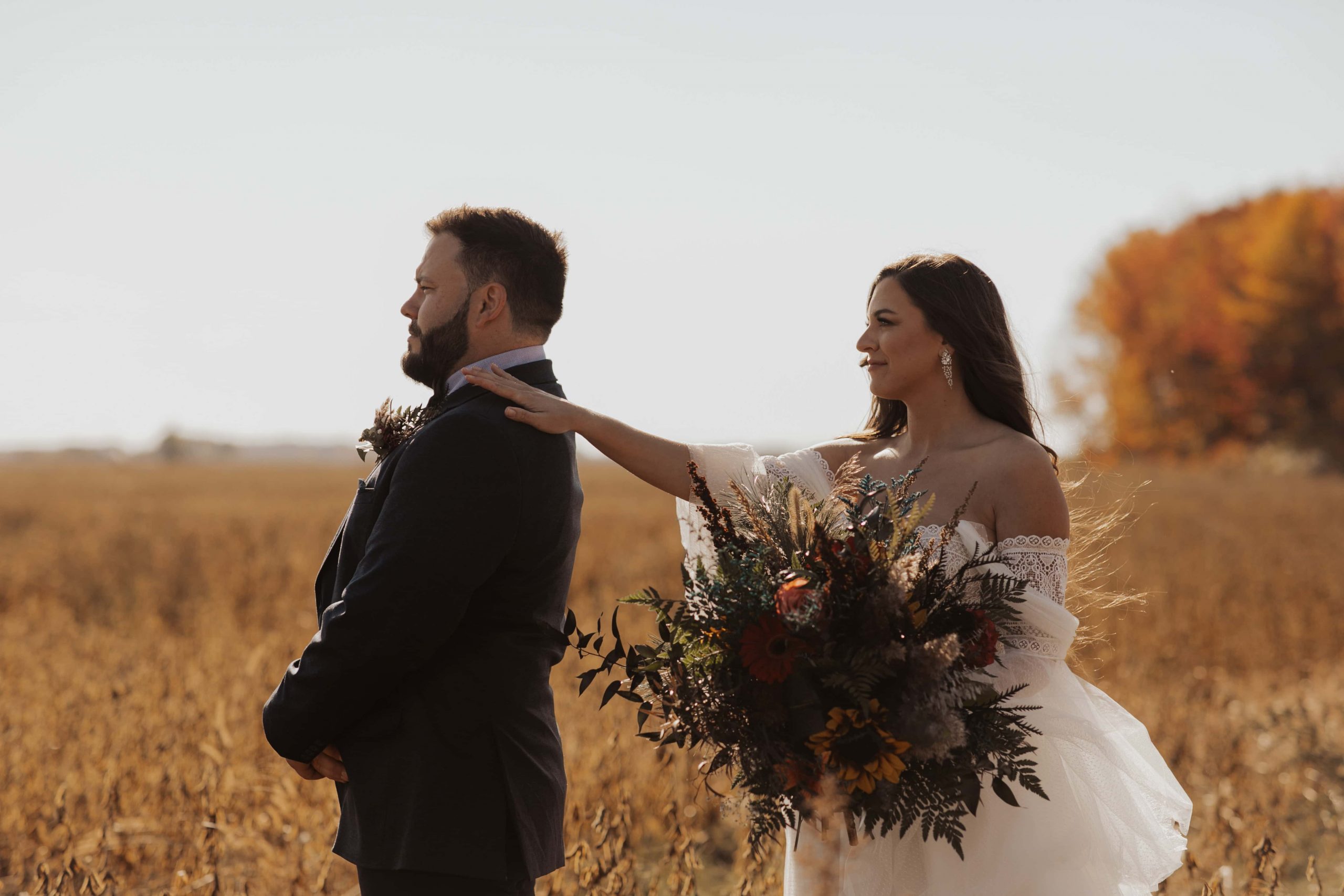 Bride and outlet groom first look