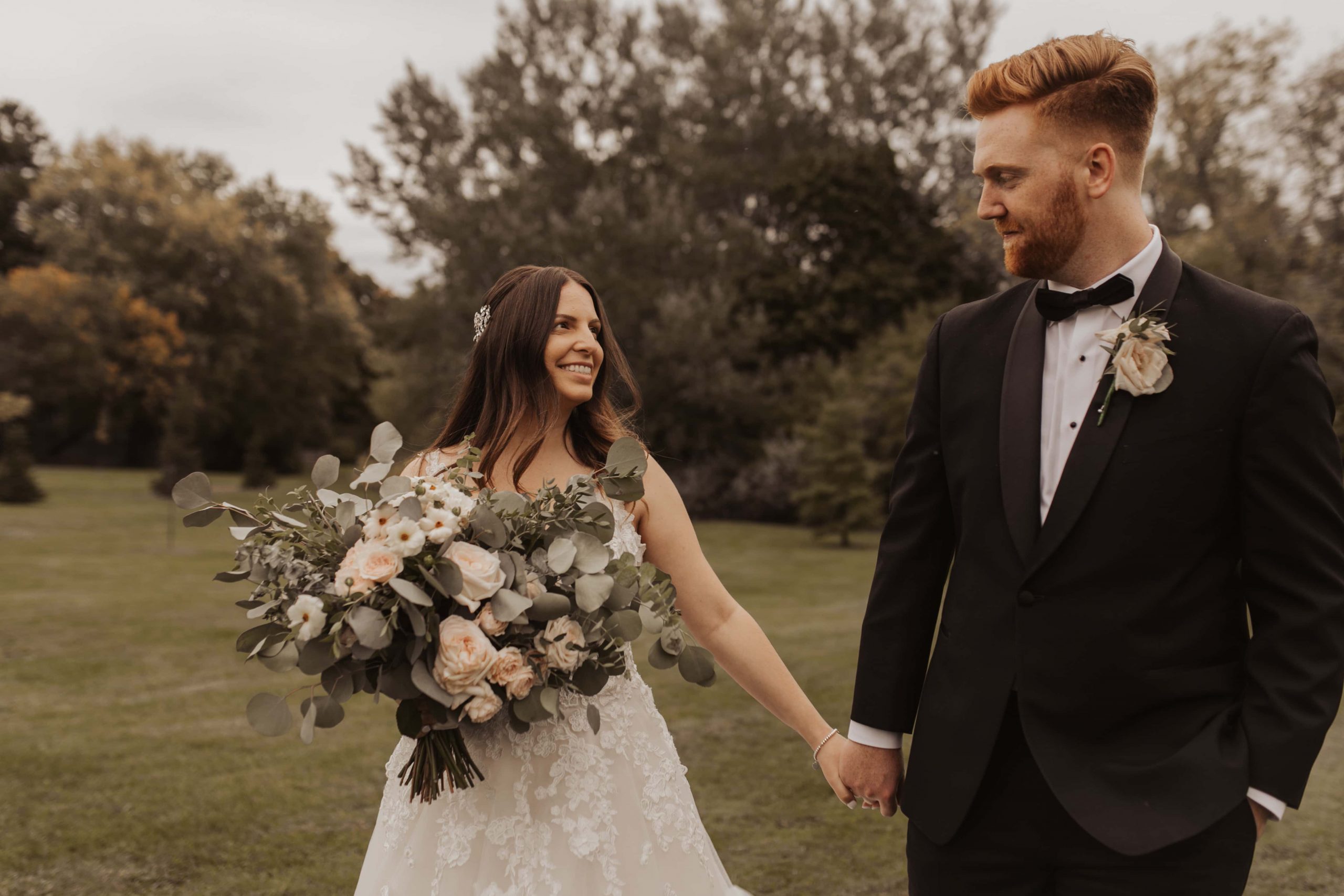 bride and groom after their wedding vows